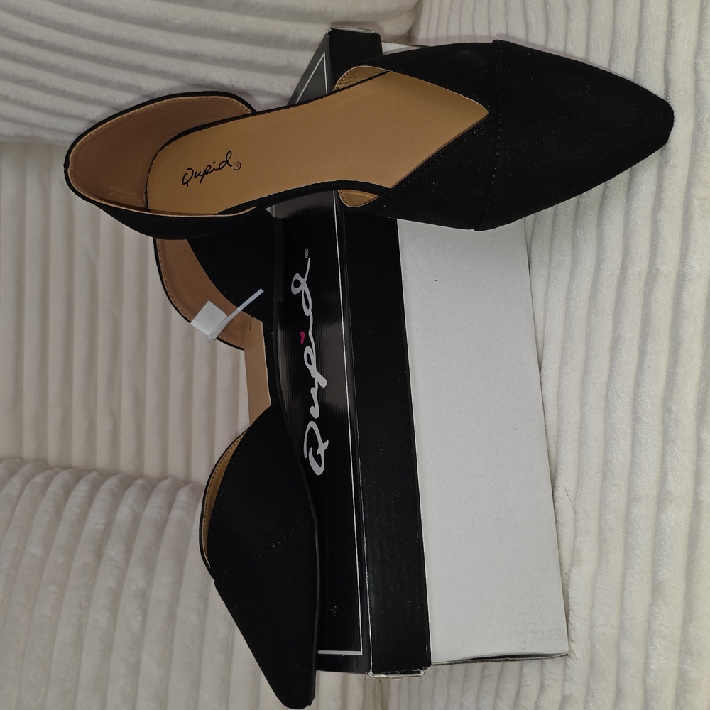 Qupid Elegant Black Pointed Loafers